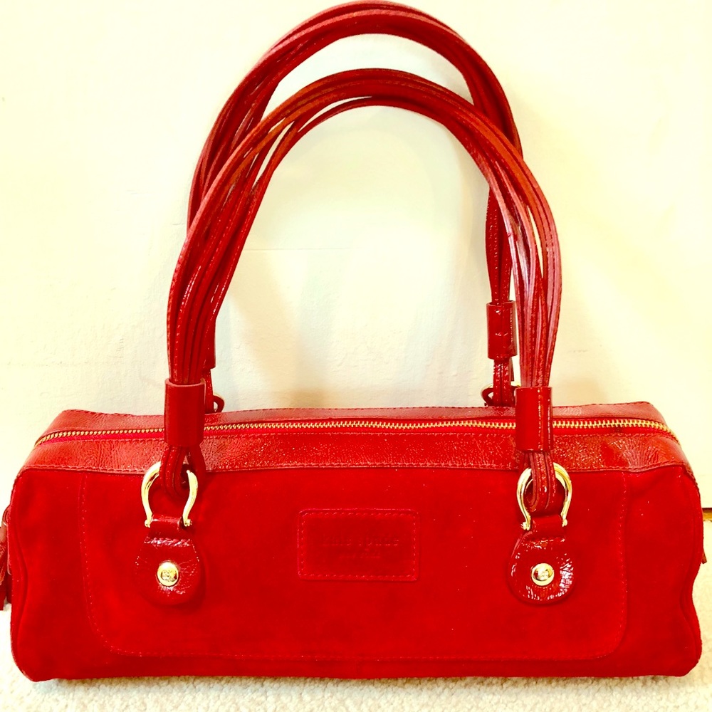 Kate Spade Red Suede and Patent Leather Bag